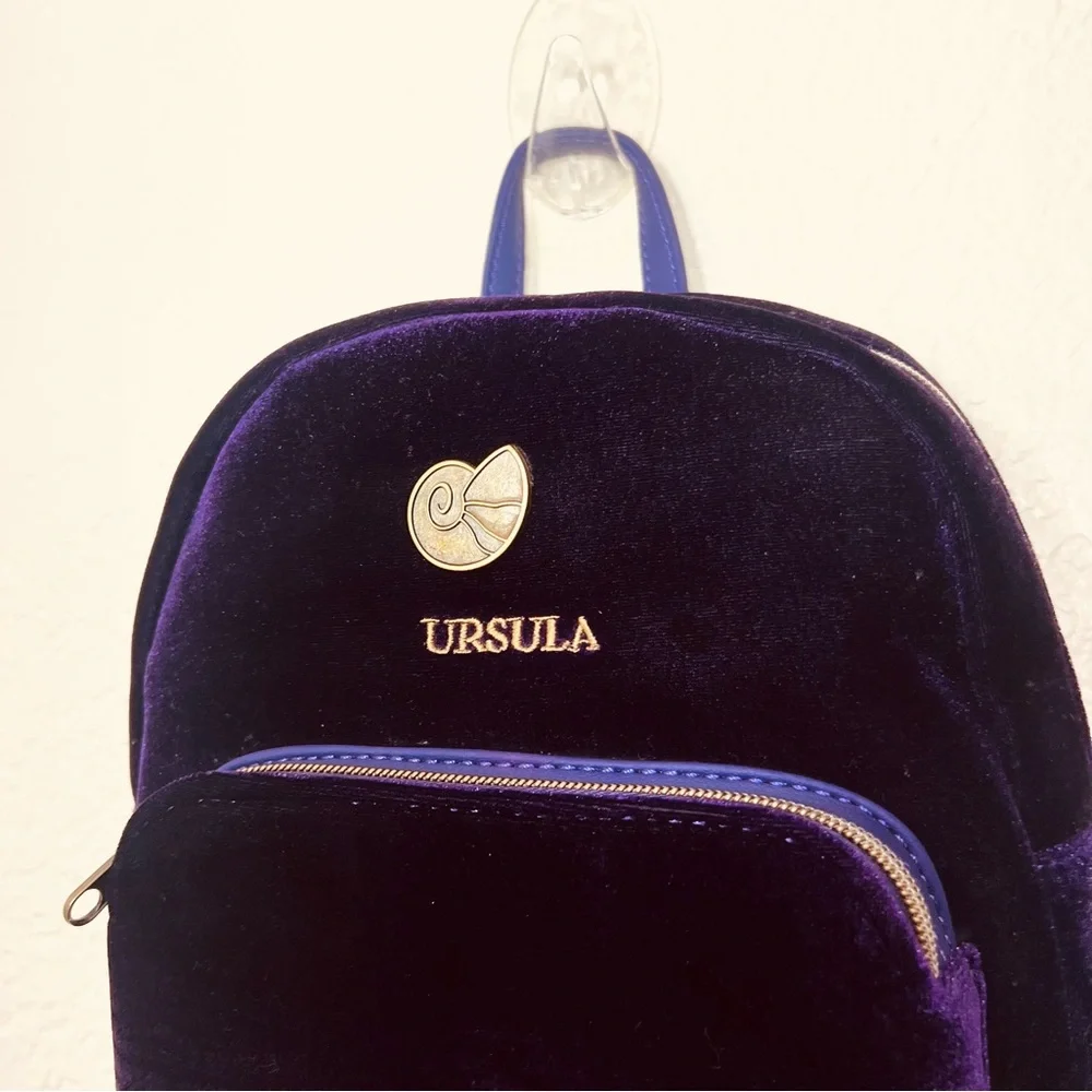 Loungefly Disney Villains Ursula Velvet Mini Backpack Purple